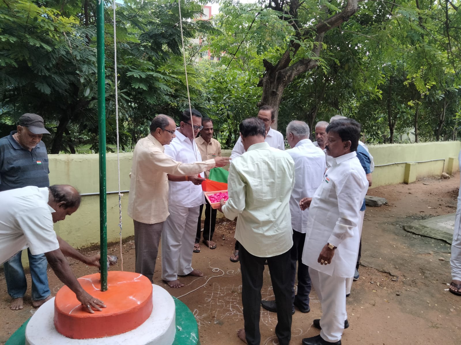 Preparing flag for hoisting on 15 August 2025 .jpg